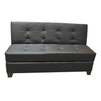 Futon Cama Baul Patagonia 15P Negro Cuero PU Pmadera