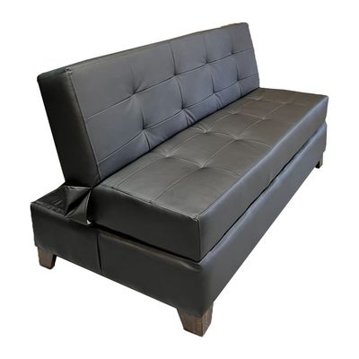 Imagen 2 del producto Futon Cama Baul Patagonia 15P Negro Cuero PU Pmadera