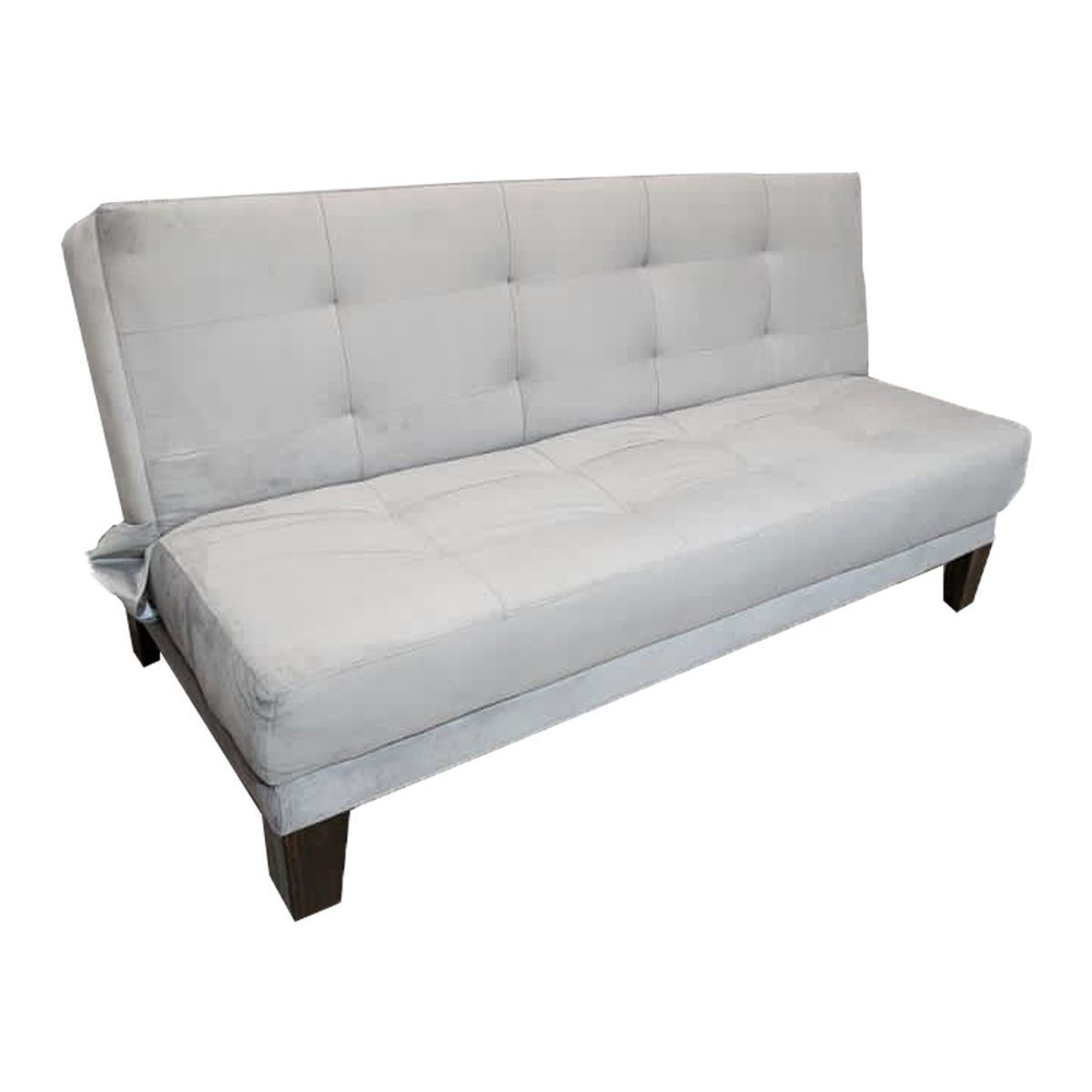 MUEBLES HVM - Futon Cama Patagonia 15P Gris Felpa Pmadera