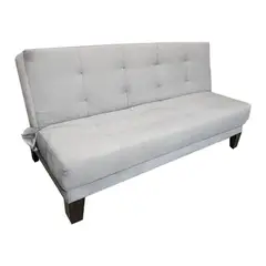 MUEBLES HVM - Futon Cama Patagonia 15P Gris Felpa Pmadera