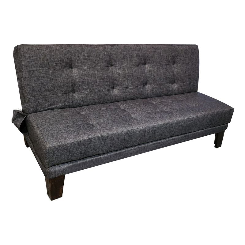 MUEBLES HVM - Futon Cama Patagonia 15P Gris Lino Pmadera