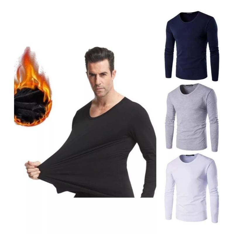 EVERSO - Pack 6 Camiseta Hombre Varón Bambú con Polar