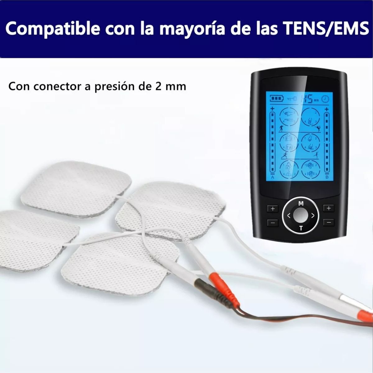 KUANGYE - Pack 40 Electrodos Parches Para Electroestimulador Tens Ems 5x5cm