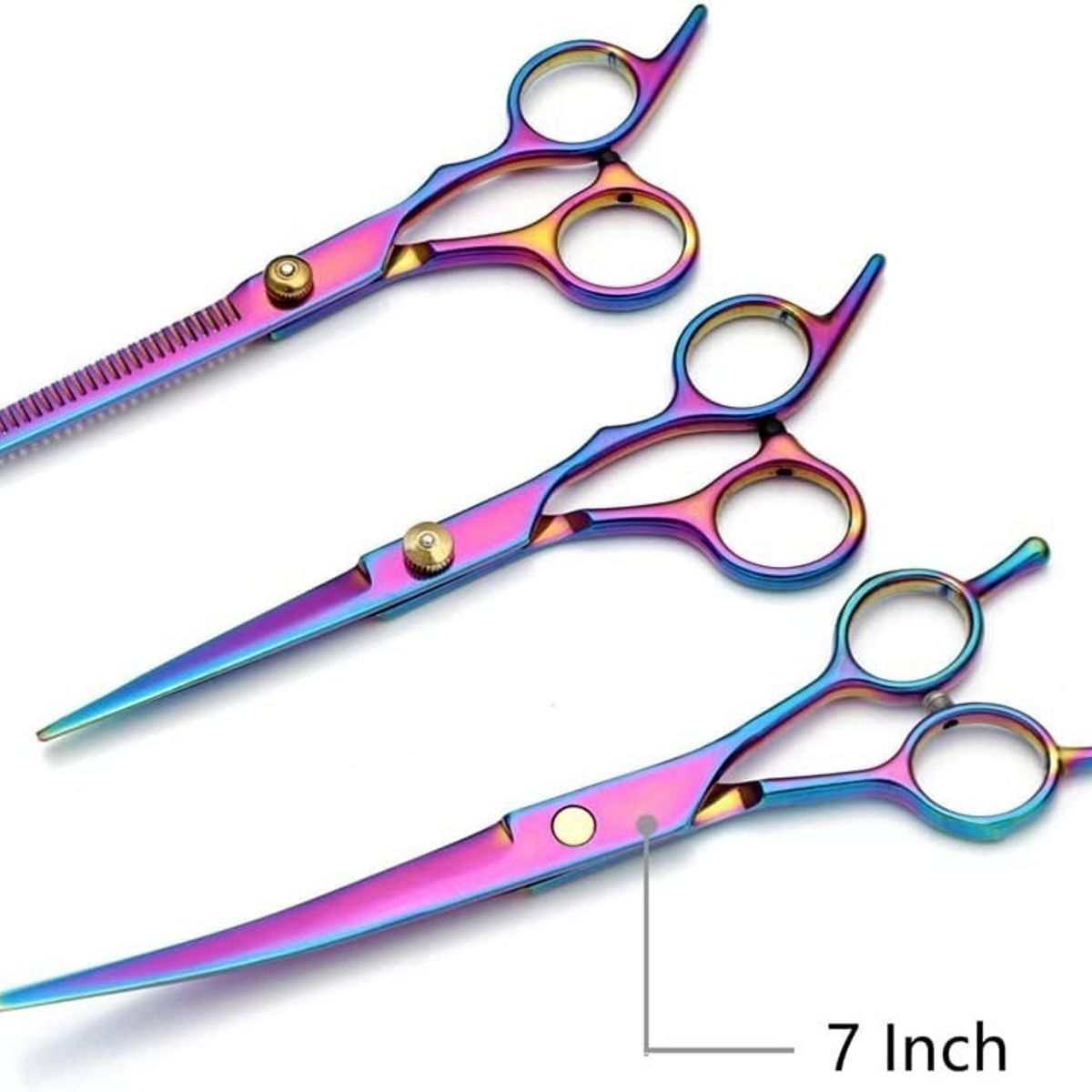 GENERICO - Set 3 Tijeras Para Corte De Pelo Canino + Peine Y Estuche