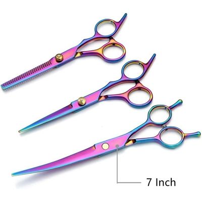 Imagen 2 del producto Set 3 Tijeras Para Corte De Pelo Canino + Peine Y Estuche