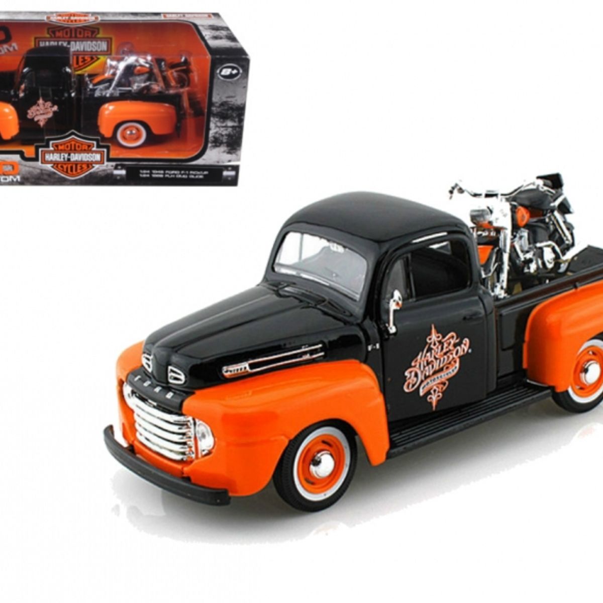 MAISTO - MAISTO 32180 1958 FLH DUO GLIDE + 1948 FORD F 1 PICKUP