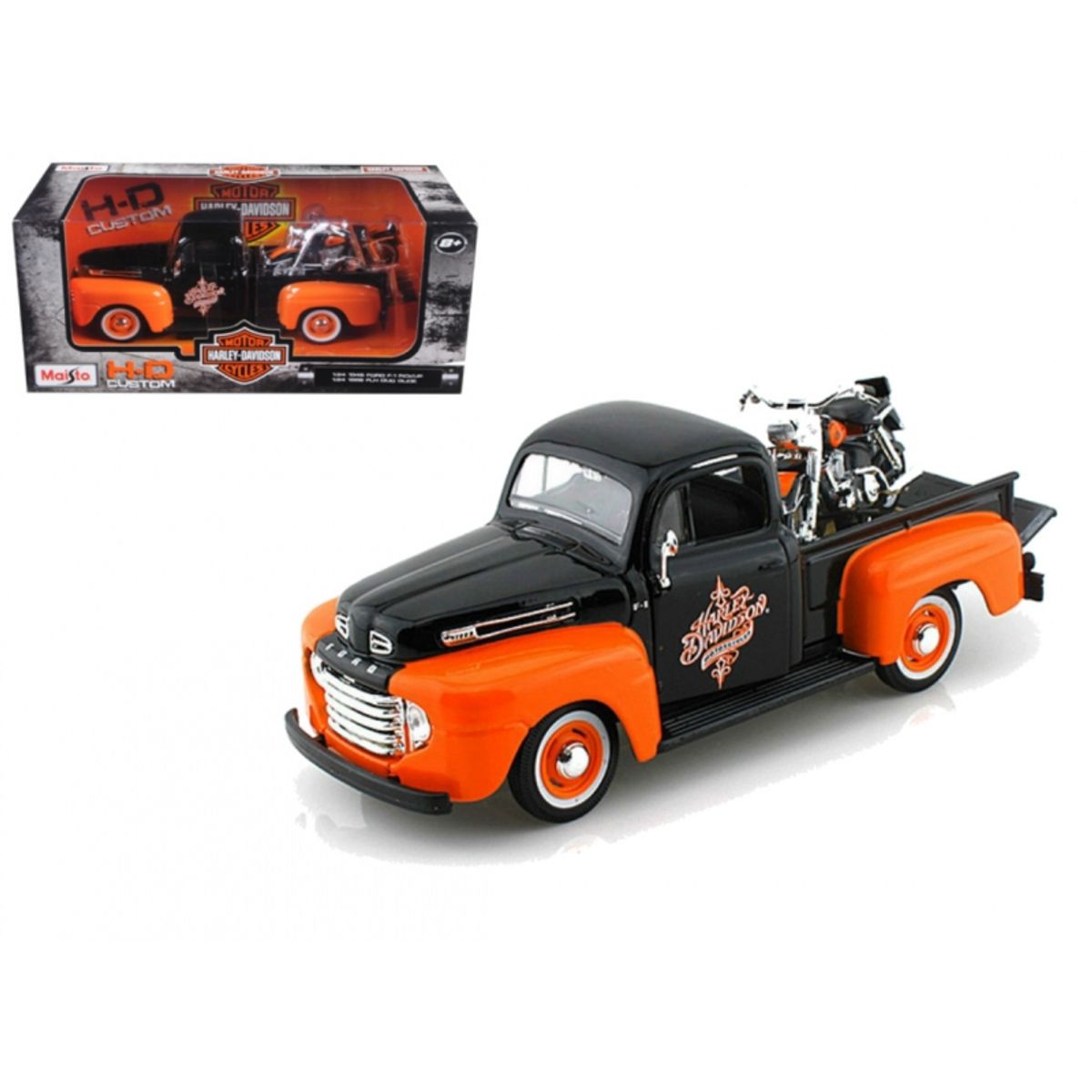 MAISTO - MAISTO 32180 1958 FLH DUO GLIDE + 1948 FORD F 1 PICKUP