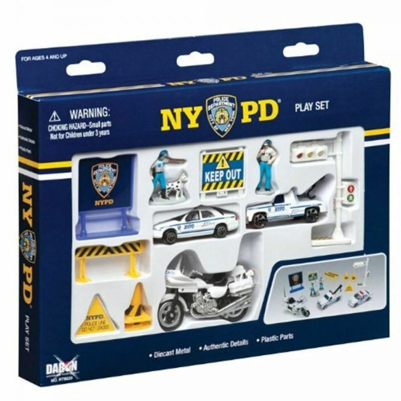 GENERICO - REALTOY RT8620 NYPD POLICE DIECAST PLAYSET ( 13PC SET )