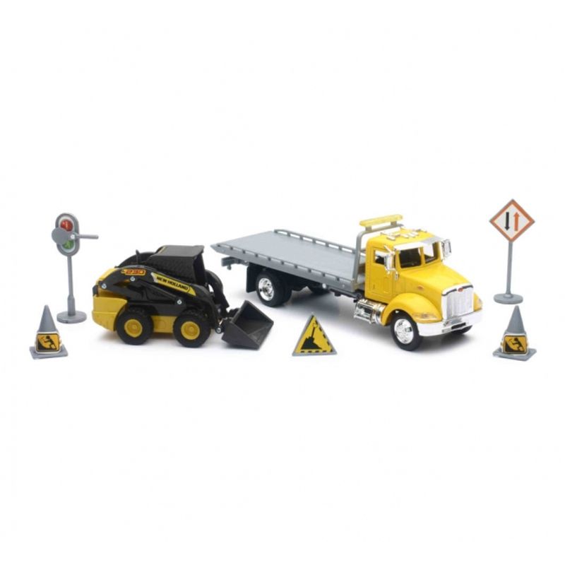 GENERICO - NEWRAY 16173 1-43 PETERBILT ROLL OFF TRUCK W NEW HOLLAND