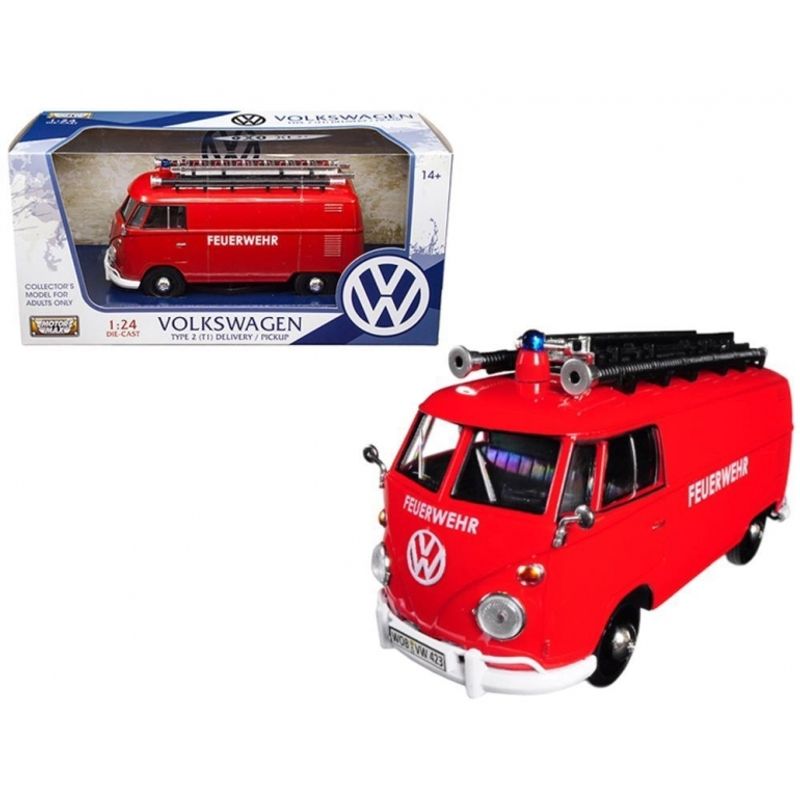 MOTORMAX - MOTORMAX 79584 1:24 VOLKSWAGEN TYPE 2 ( T1 ) FIRE TRUCK W