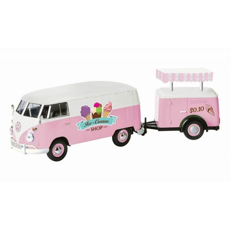 MOTORMAX - MOTORMAX 79672 1:24 VOLKSWAGEN TYPE 2 ( T1 ) TRAILER SET