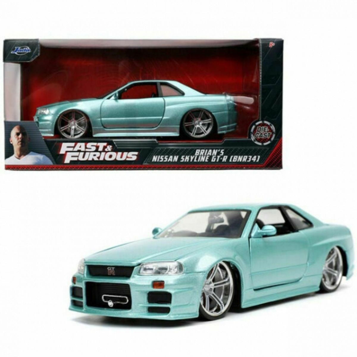 GENERICO - JADA 32608 1:24 FAST AND FURIOUS BRIAN S NISSAN SKYLINE GT R