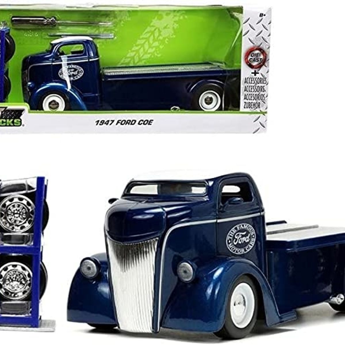 GENERICO - JADA 33853 1-24 JT 1947 FORD COE FLATBED W RACK