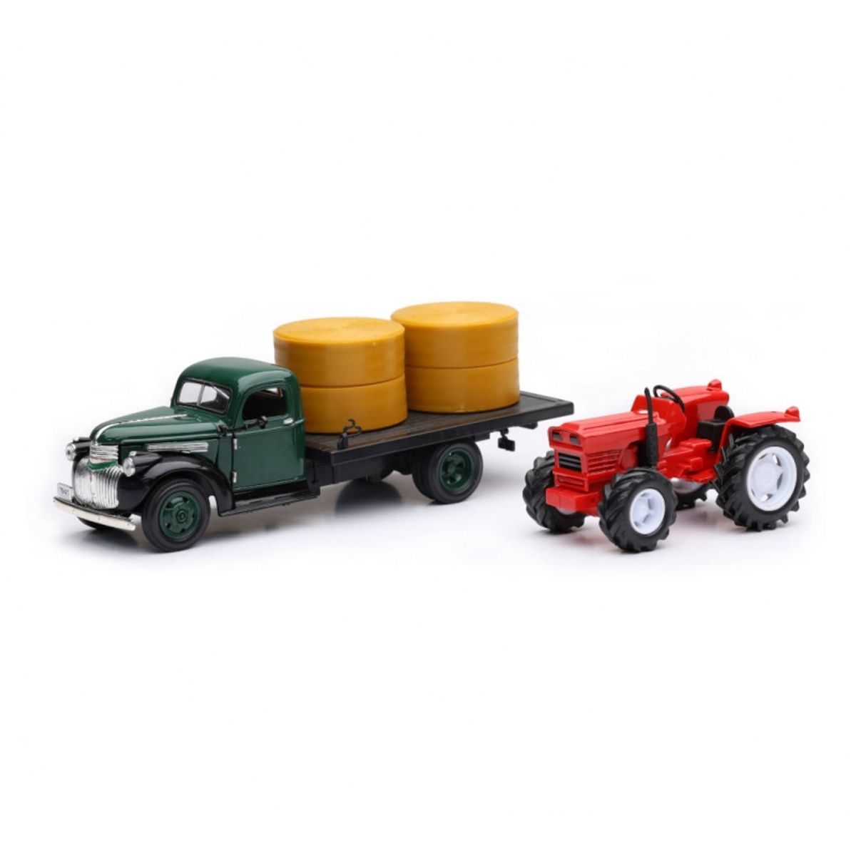 GENERICO - NEWRAY 54296A 1:32 D C 1941 CHEVY FLATBED W FARM TRACTOR