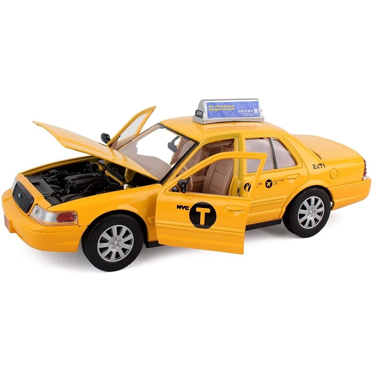 GENERICO - REALTOY RT73337 1:24 NEW YORK CITY TAXI ( 9 PULG ) ( DIECAST