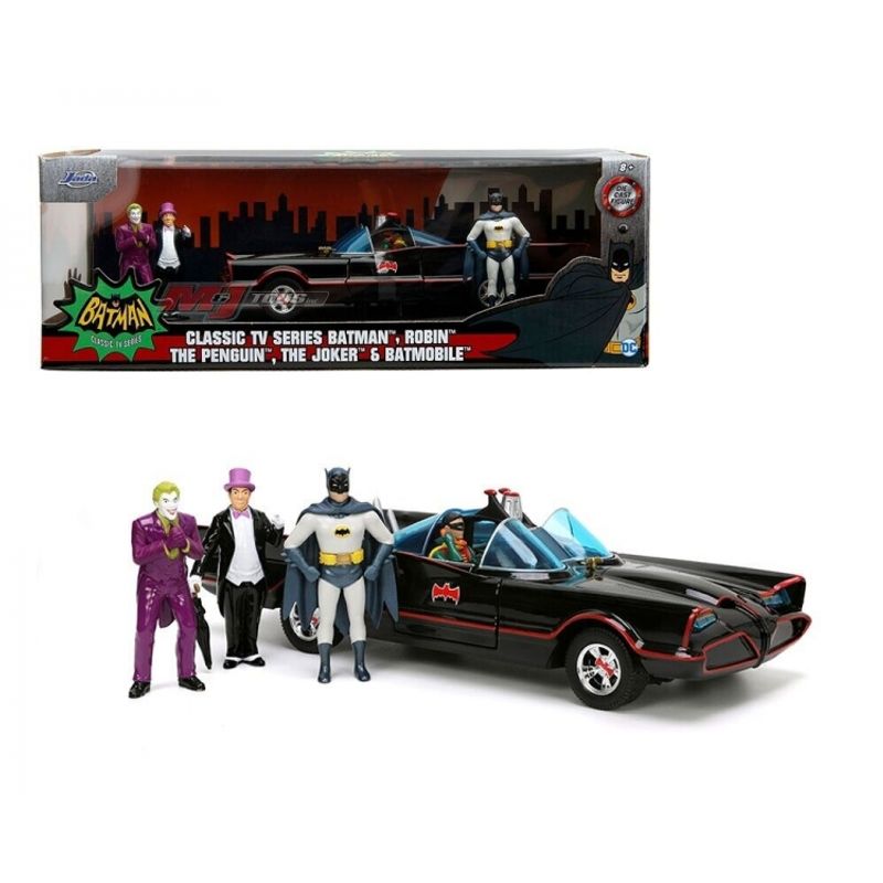 GENERICO - JADA 33737 1:24 1966 CLASSIC TV SERIES BATMOBILE W 4 FIGURES