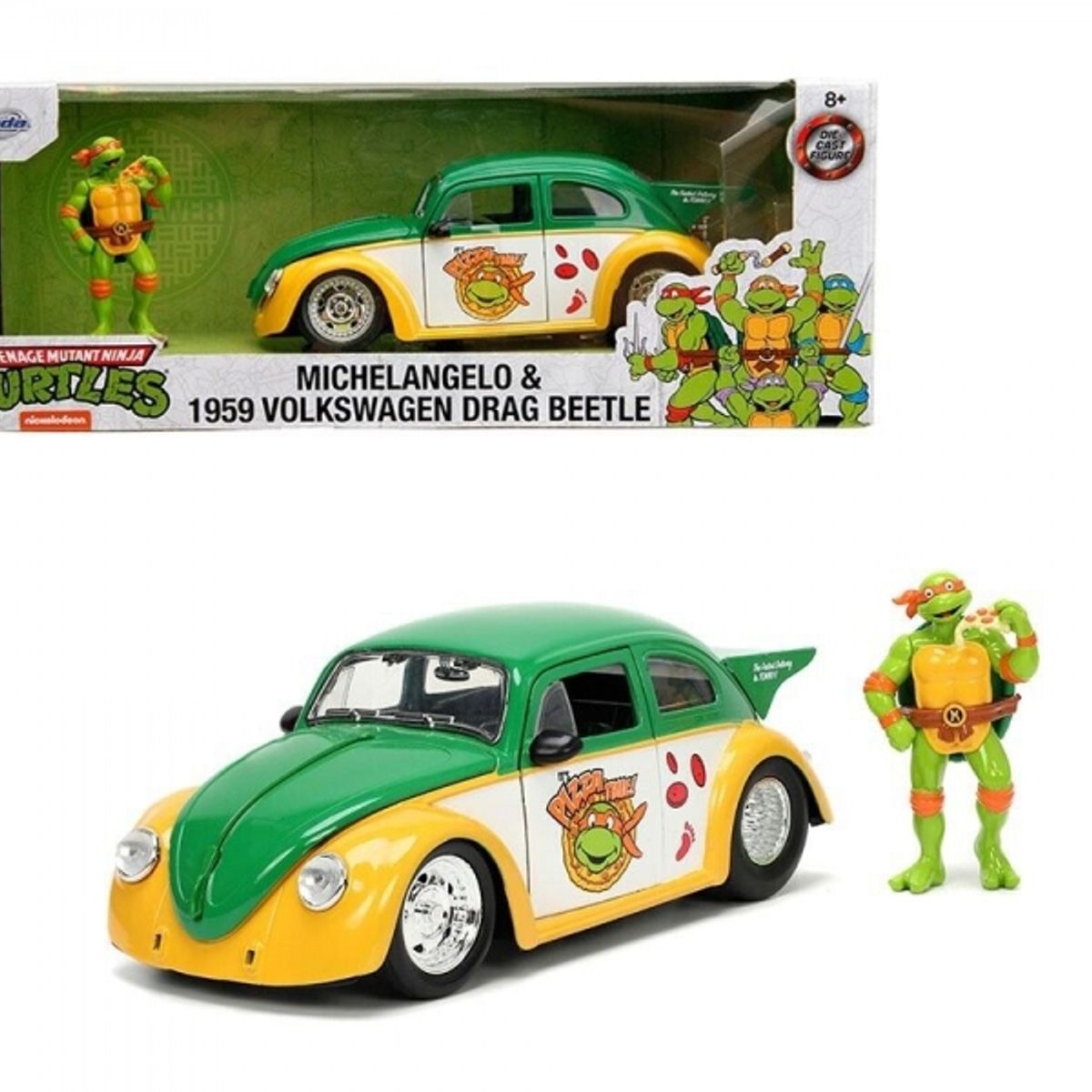 GENERICO - JADA 33741 1:24 TMNT 1959 VW DRAG BEETLE W MICHELANGELO