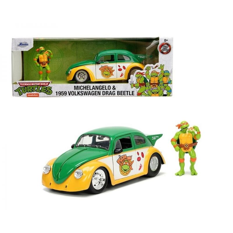 GENERICO - JADA 33741 1:24 TMNT 1959 VW DRAG BEETLE W MICHELANGELO