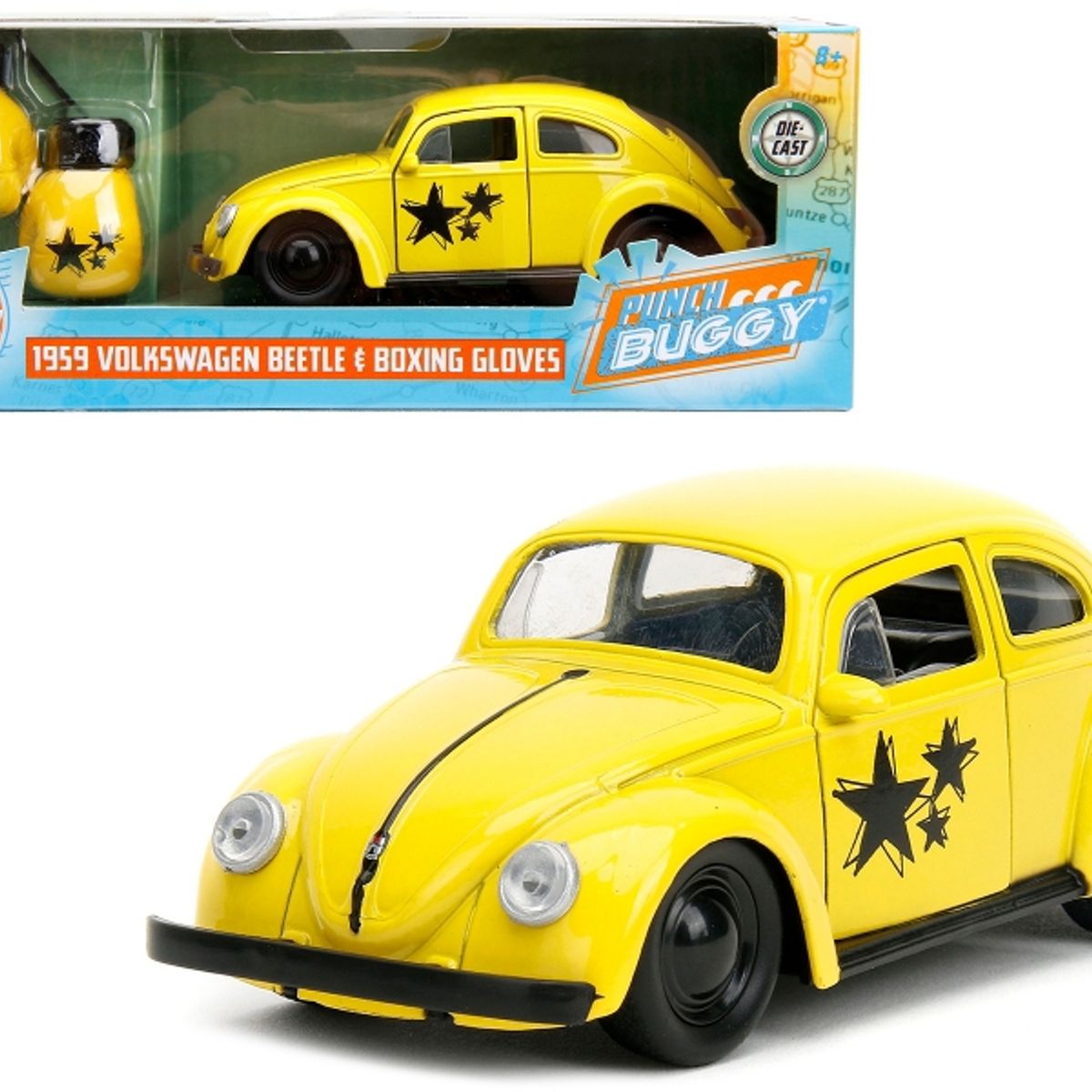 GENERICO - JADA 34238 1-32 1959 VW BEETLE W BOXING GLOVES YELLOW