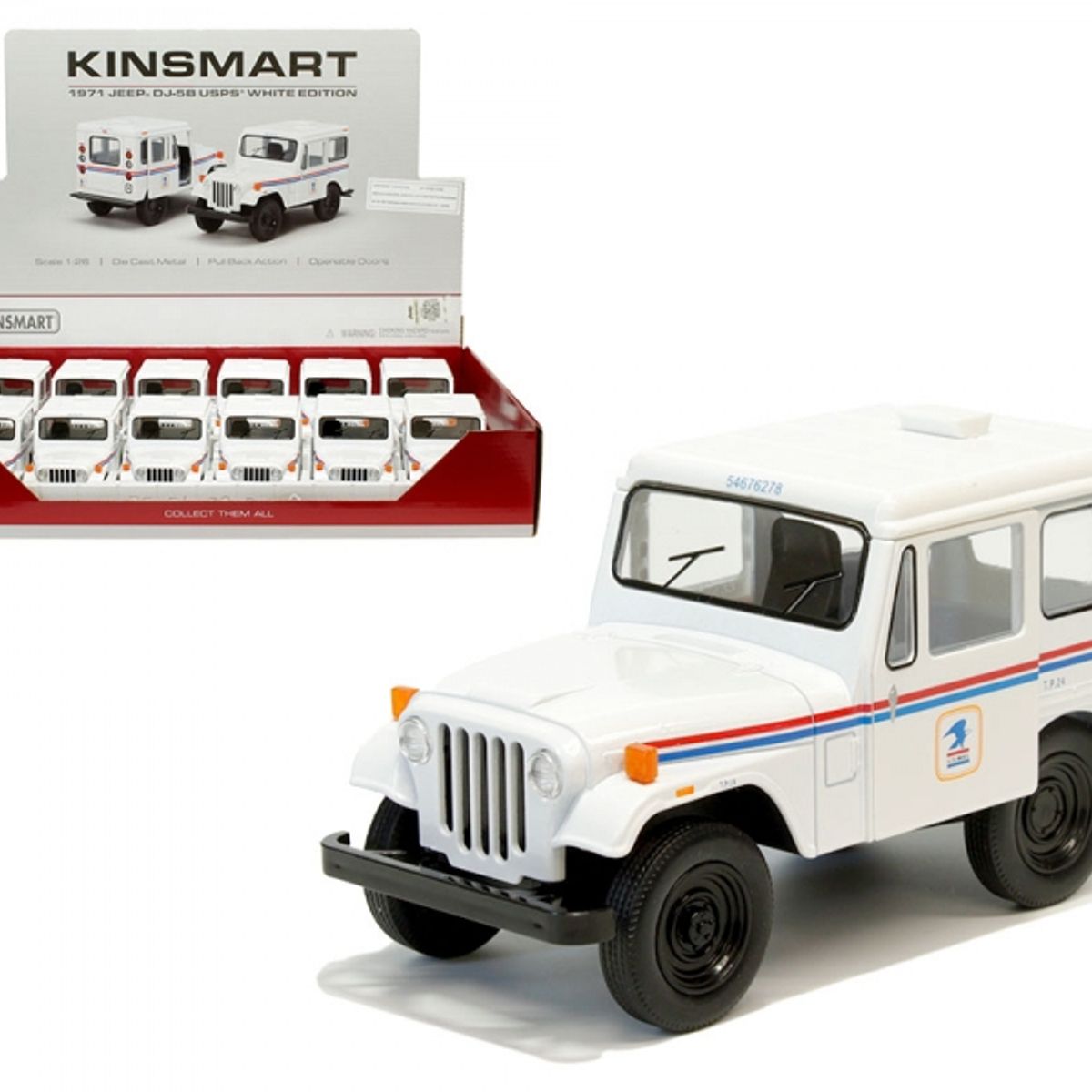GENERICO - KINSMART 5435D 5PULG 1971 JEEP DJ 58 USPS WHITE EDITION 1-26