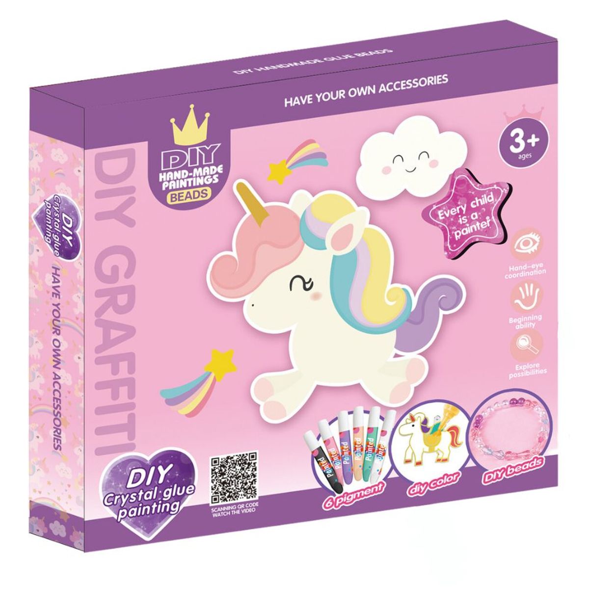 SPACEZAT - Juego de Arte y Manualidades DIY Unicornio con Pigmentos