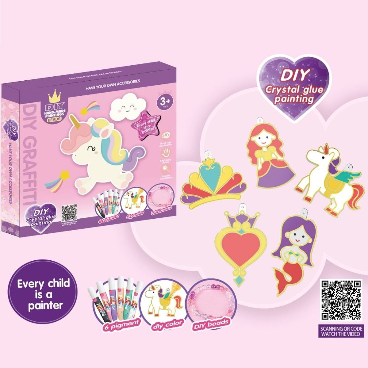 SPACEZAT - Juego de Arte y Manualidades DIY Unicornio con Pigmentos