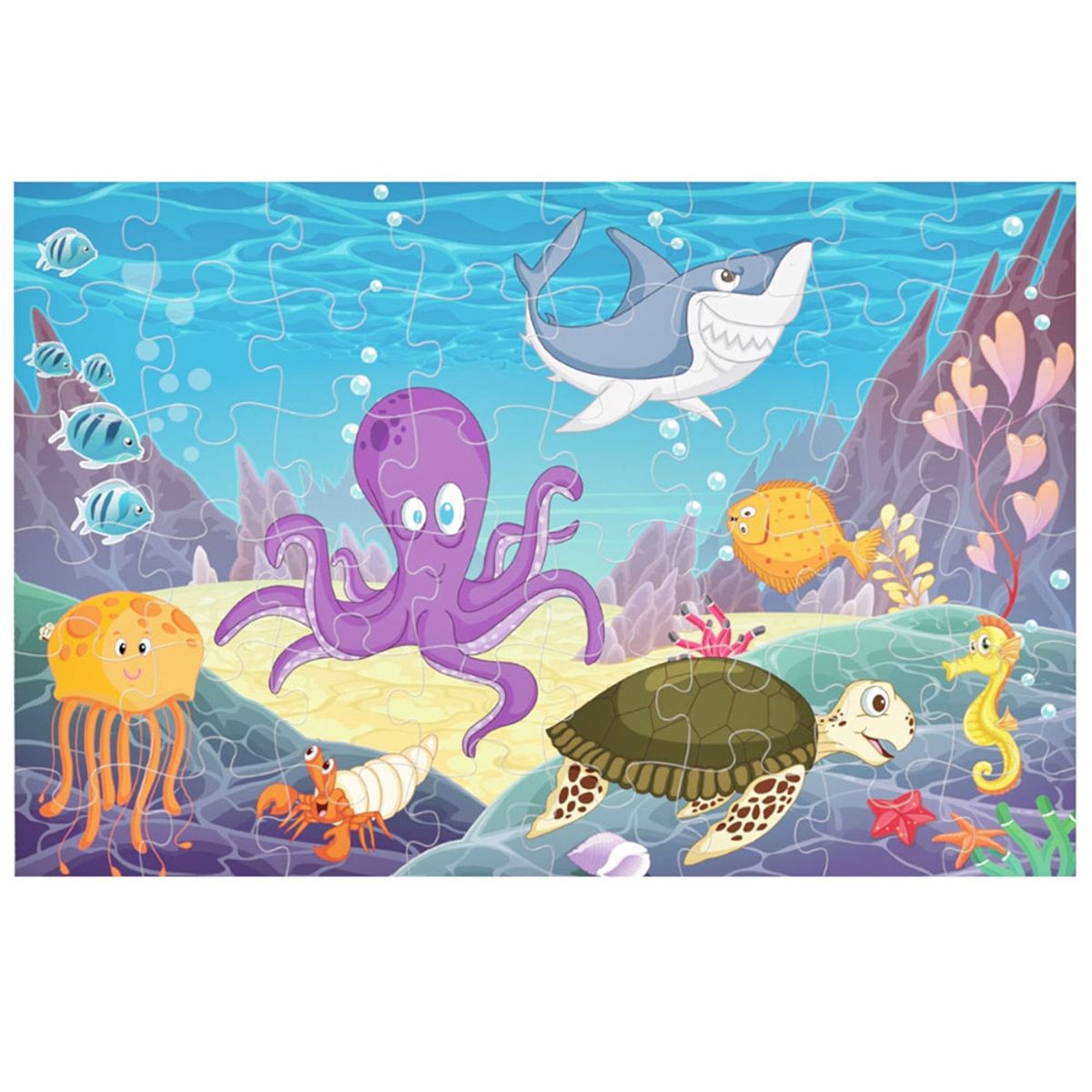SPACEZAT - Puzzle Jumbo Infantil 48 piezas Mundo Bajo el Mar