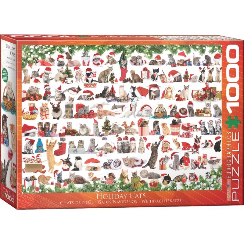 EUROGRAPHICS - EUROGRAPHICS 6000-0940 HOLIDAY CATS PUZZLE 1000 PIEZAS