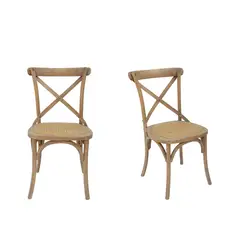 MEYA MUEBLES - Pack 2 unidades Silla Crossback Café Claro