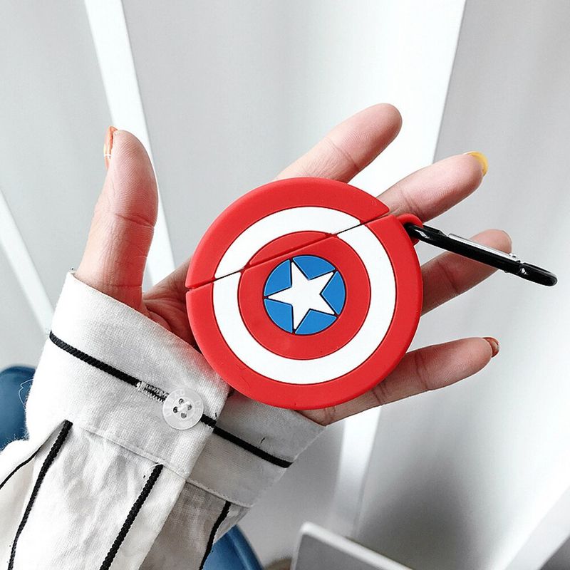 GENERICO - Funda de silicona de Escudo Capitan para Airpods 1° y 2° Generación