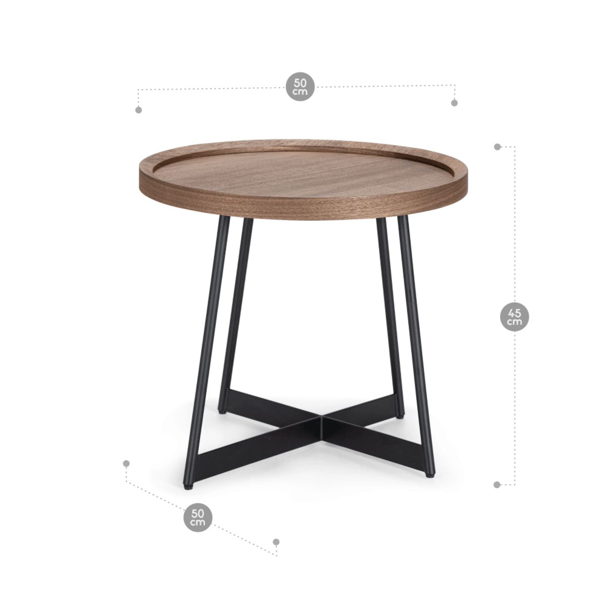 ROSEN - Mesa Lateral Rosen Liberty 50 x 50 cm Nogal