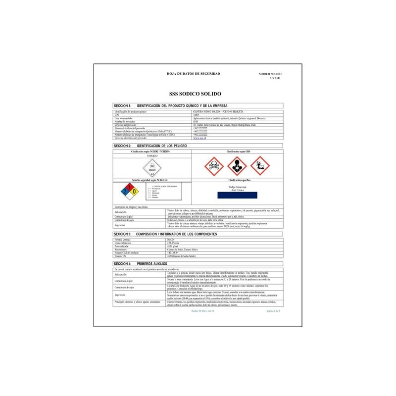 GENERICO - Servicio de Normalización de Hoja de Seguridad para Suspel