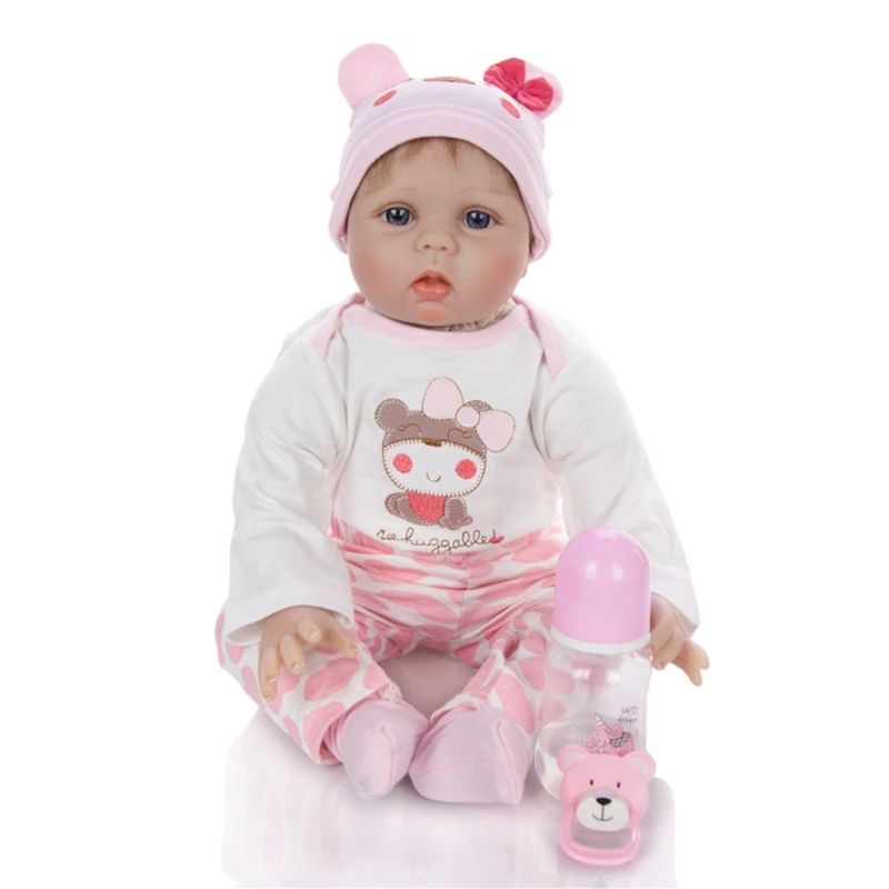 SPACEZAT - Muñeca Bebe Reborn Juguete Realista 55cm con Accesorios