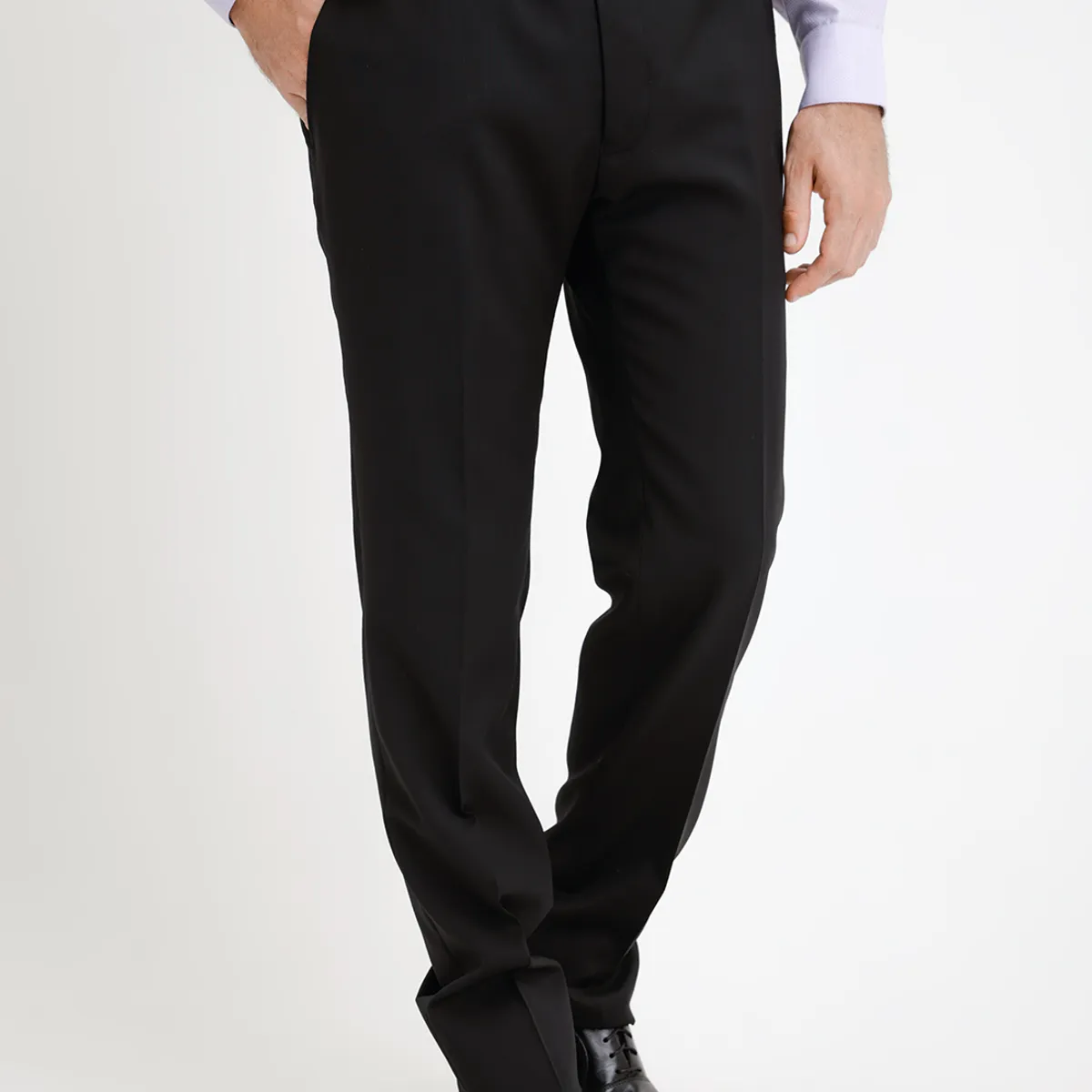 TRIAL - Pantalón Hombre Formal Lana S100'S Liso Slim Mix&Color Negro