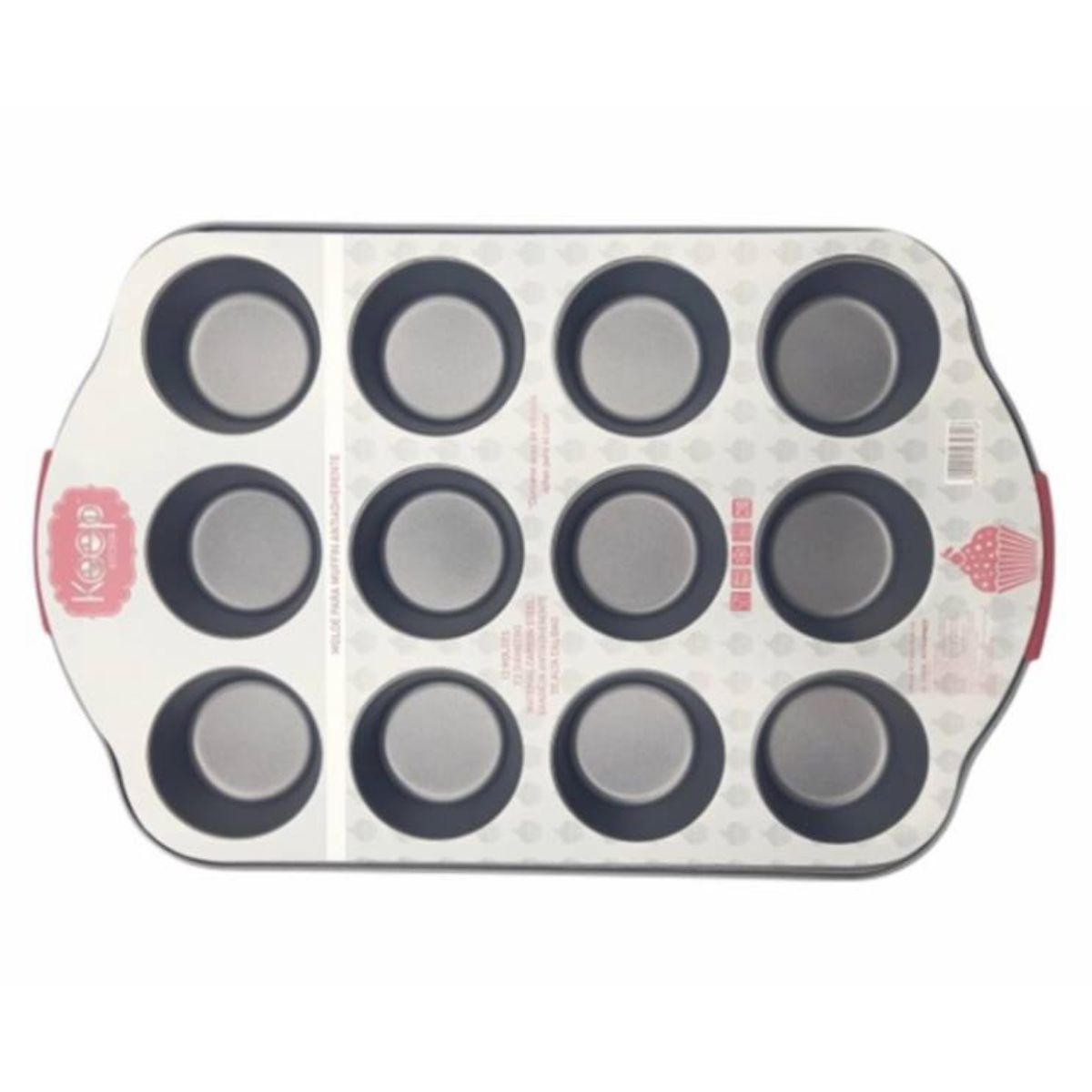 KEEP - MOLDE MUFFIN CAKES DE  12 UNIDADES 45 x 29 x 5 x 0,4 CM KEEP