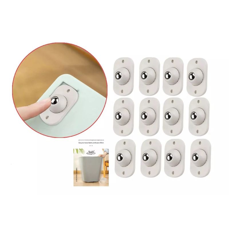 GENERICO - Rueda Para Maceteros Cajas Plásticas Basureros 12pcs Cadhesivo