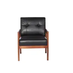 LATAM HOME - Sitial Munich Pu Negro Con Brazos Y Diseño Moderno