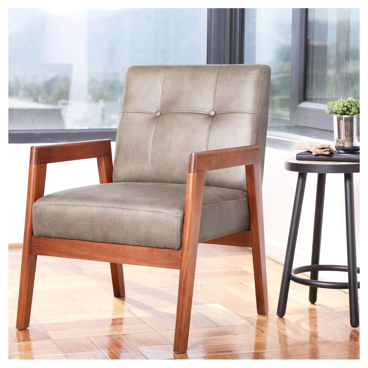 LATAM HOME - Sitial Munich Cuero Kentucky Gris