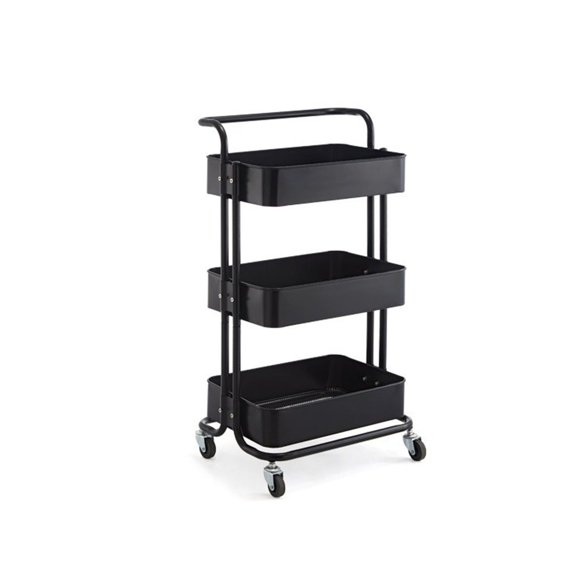 GENERICO - Carro Ayudante Plástico Organizador Peluquería Domestico Negro