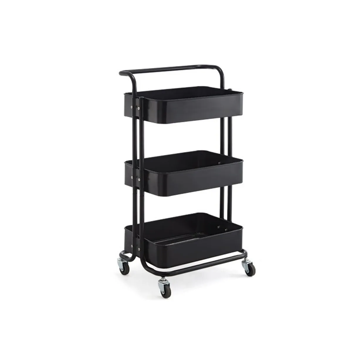 GENERICO - Carro Ayudante Plástico Organizador Peluquería Domestico Negro