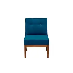 LATAM HOME - Sitial Colonia Tela Velvet Azul Petroleo