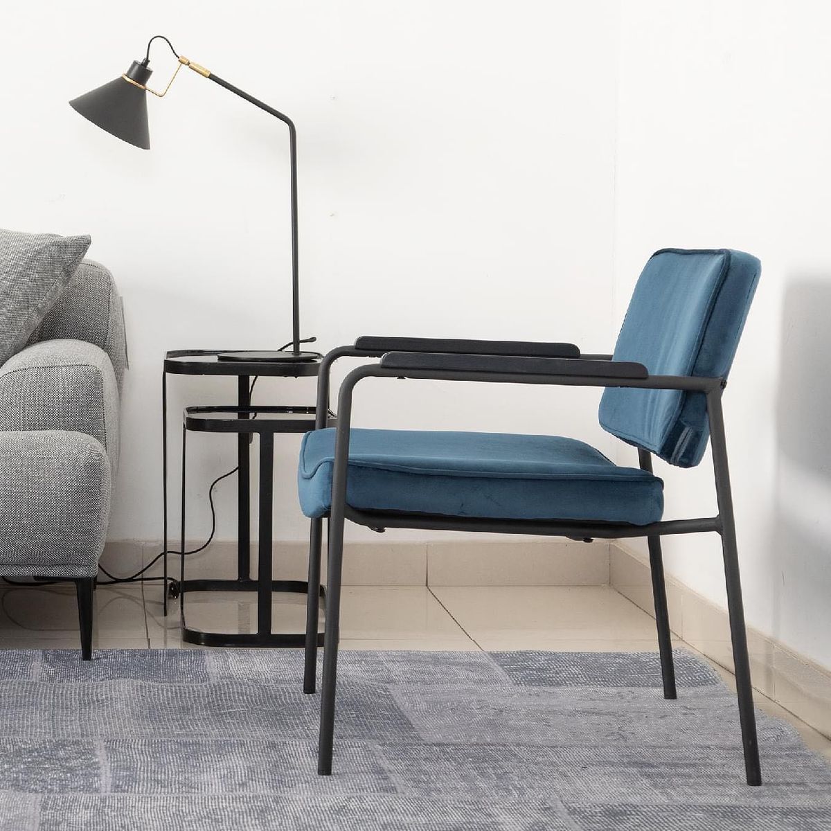 THE POPULAR DESIGN - Sillon maly velvet azul