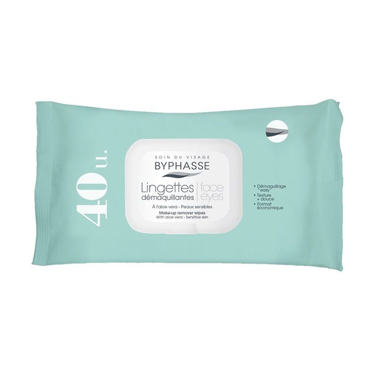 BYPHASSE - Toallita Desmaquillante Aloe Piel Sensible Byphasse 40 U.