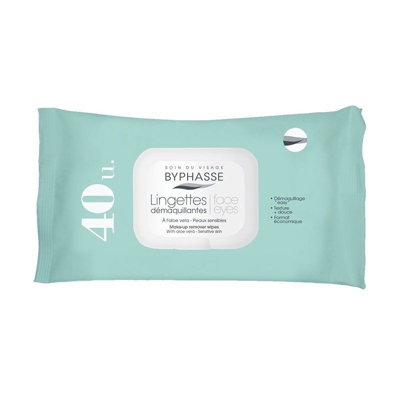BYPHASSE - Toallita Desmaquillante Aloe Piel Sensible Byphasse 40 U.