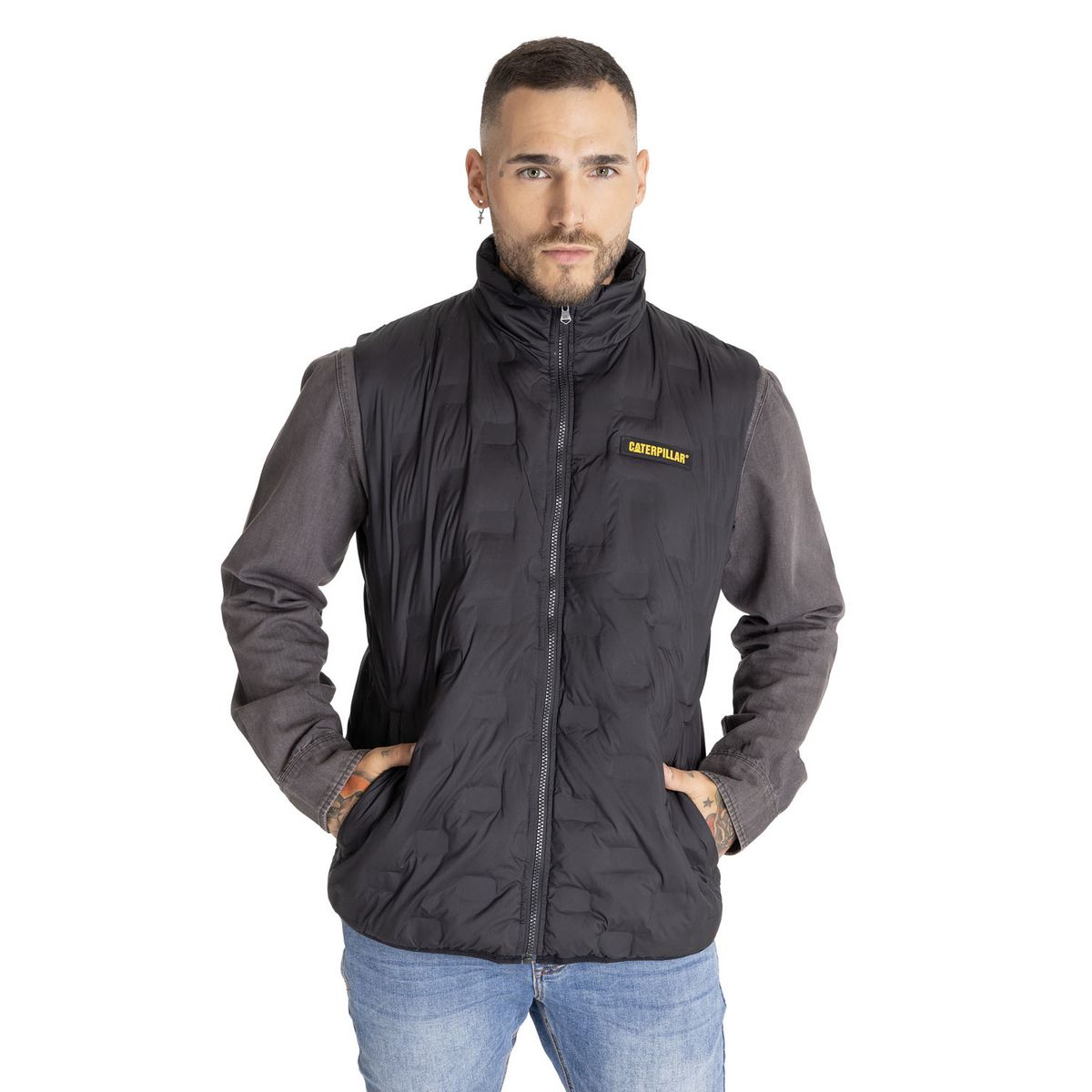 CAT - Chaqueta Sin Mangas Hombre Foundation Bonded Negro CAT