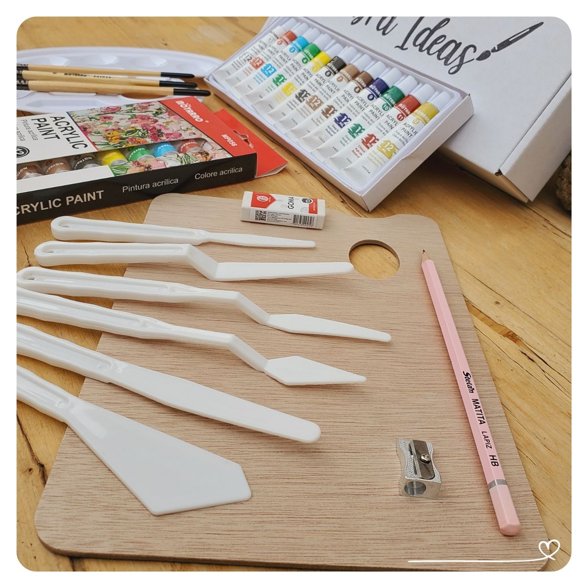 CELEBRA IDEAS - Set de Arte Pinturas Acrílicas Kit de Arte 26 piezas