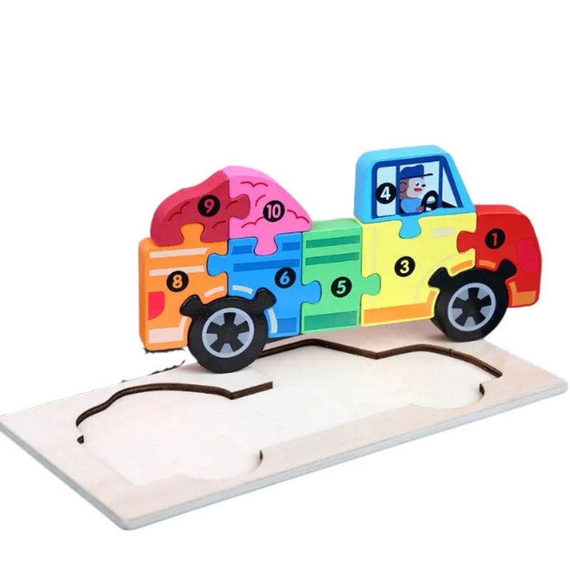 GENERICO - Juguete Madera Rompecabezas 3d Puzzles Auto Niños Bebe…