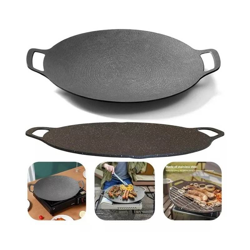 GENERICO - Plancha Antiadherente Budare Sartén De Hie rro 30 cm