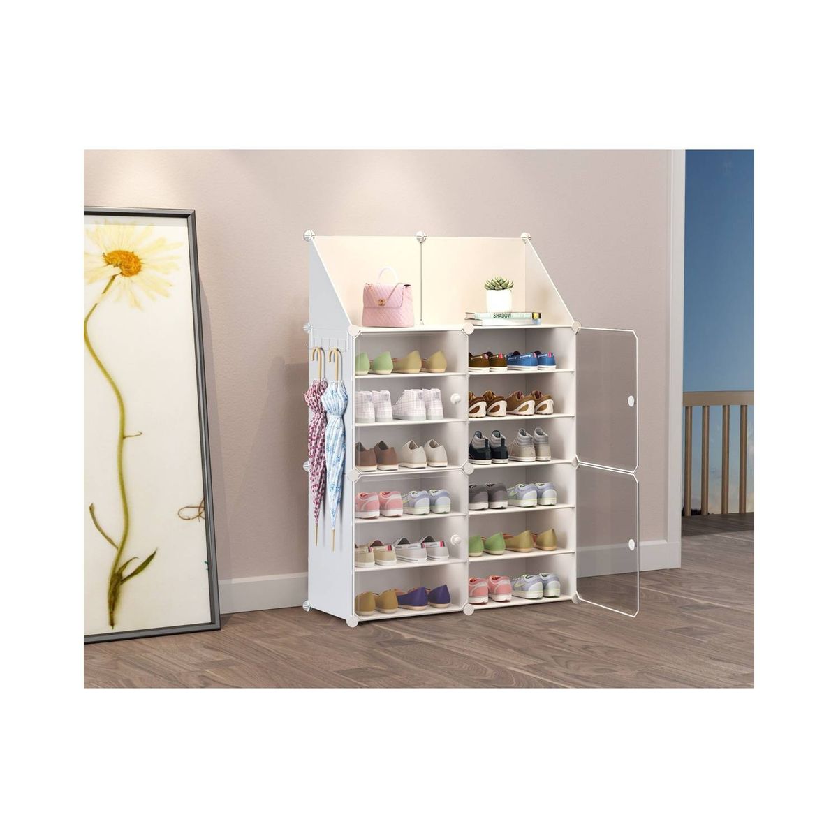 U BUY - Zapatero Triángulo Invertido 2 Columnas 6 Capas.