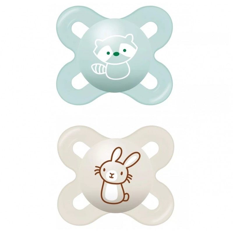 MAM - 2 Chupetes Silicona MAM Start Forest 0-2m, Gris